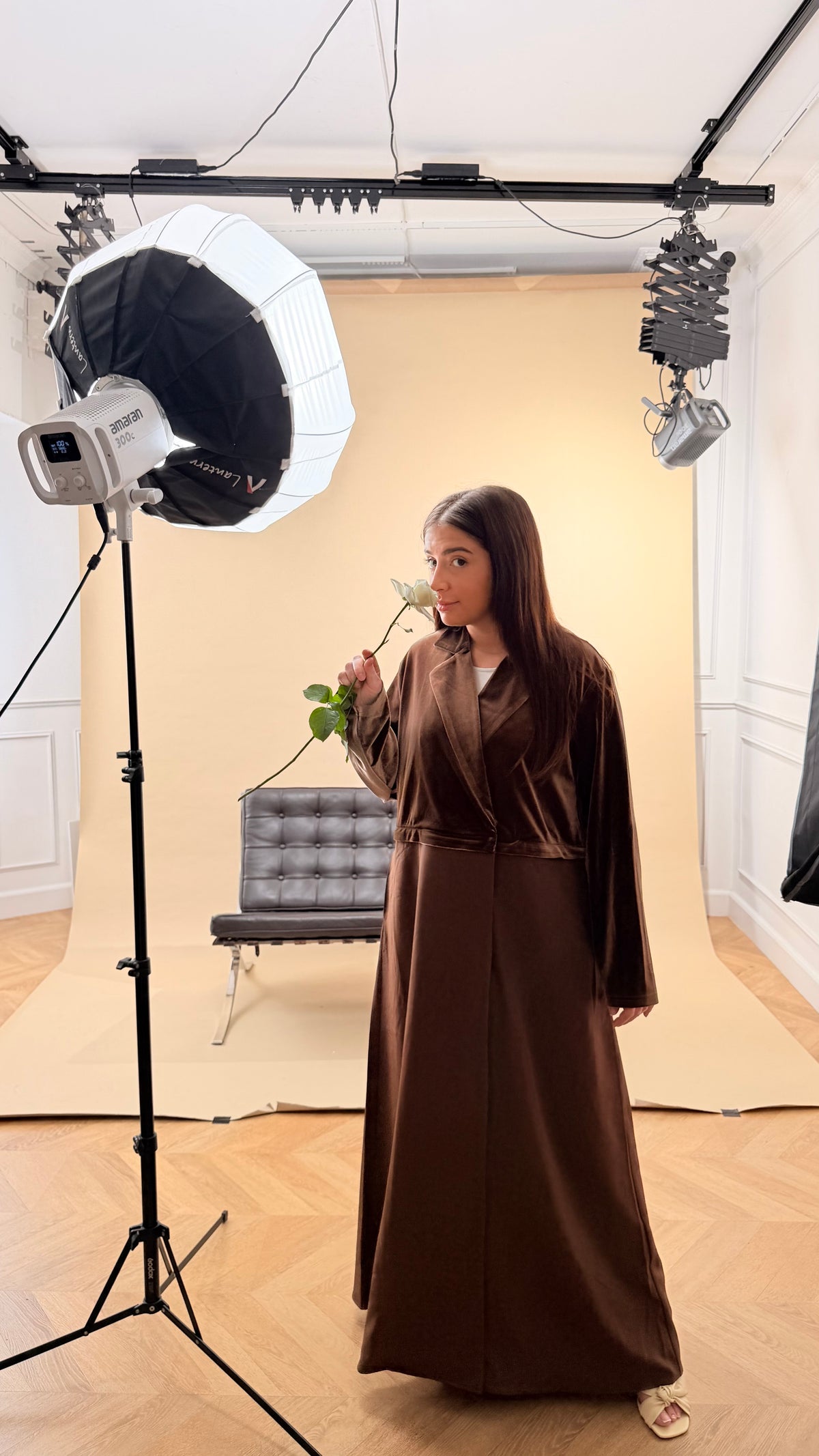 Rivoli dans le studio, entre deux prises de vue.